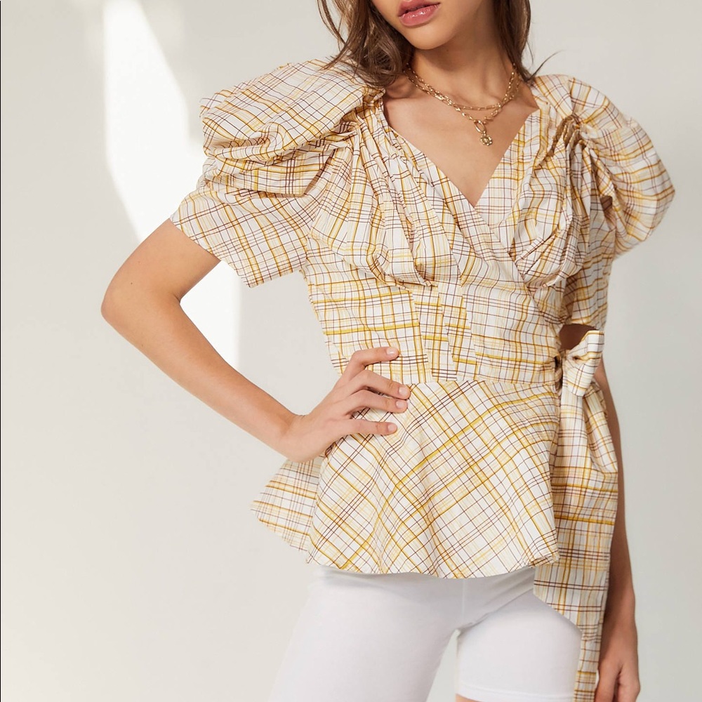 C/meo Collective Wrap Top. NWT. Size M.